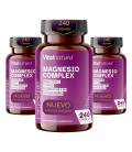 Citrato de Magnesio 1593 mg + Bisglicinato de Magnesio 600 mg + Vitaminas B5, B6 y Ashwagandha Pura, 240 cápsulas