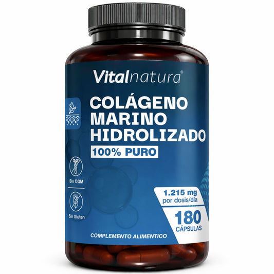 Colágeno Marino Hidrolizado 100% Puro 180 Cápsulas Vitalnatura