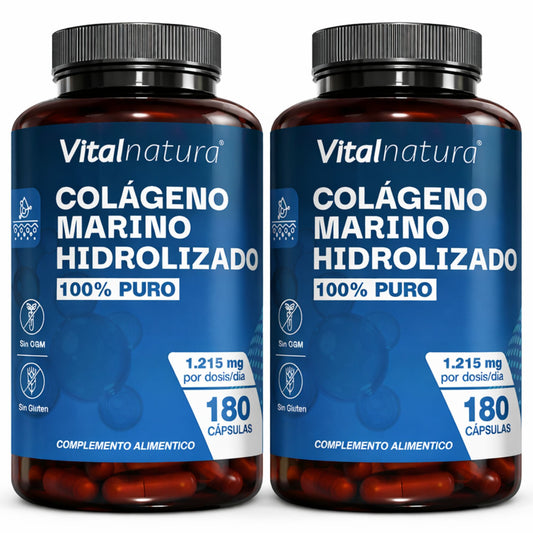 Colágeno Marino Hidrolizado 100% Puro 180 Cápsulas Vitalnatura
