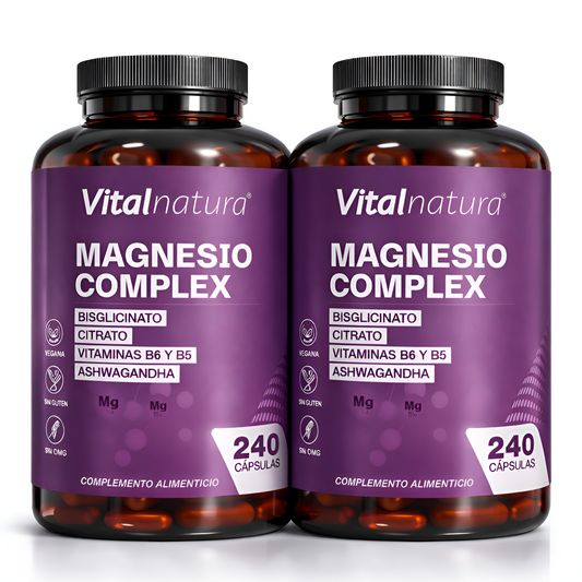 Magnesio Complex con Citrato y Bisglicinato de Magnesio + Ashwagandha Pura 240 Cápsulas (Copia)