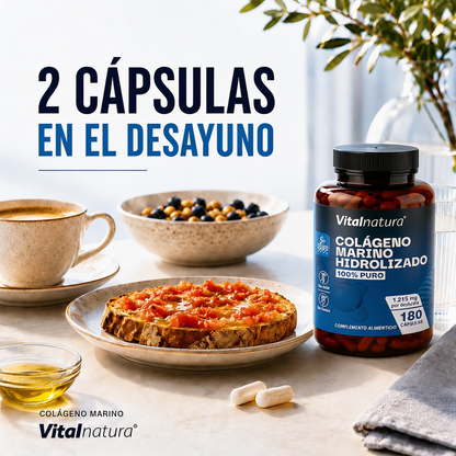 Colágeno Marino Hidrolizado 100% Puro Vitalnatura – 180 Cápsulas