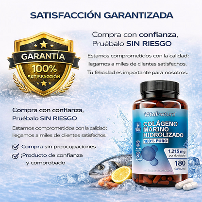 Colágeno Marino Hidrolizado 100% Puro 180 Cápsulas Vitalnatura