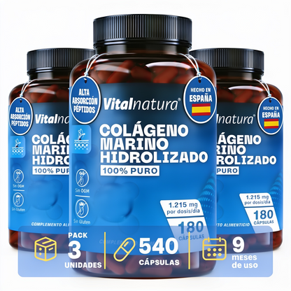 Colágeno Marino Hidrolizado 100% Puro Vitalnatura – 180 Cápsulas